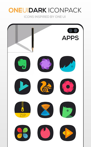 اسکرین شات 3 برنامه ONE UI DARK Icon Pack : S10