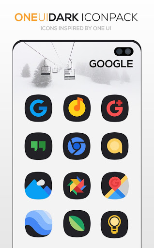 اسکرین شات 2 برنامه ONE UI DARK Icon Pack : S10