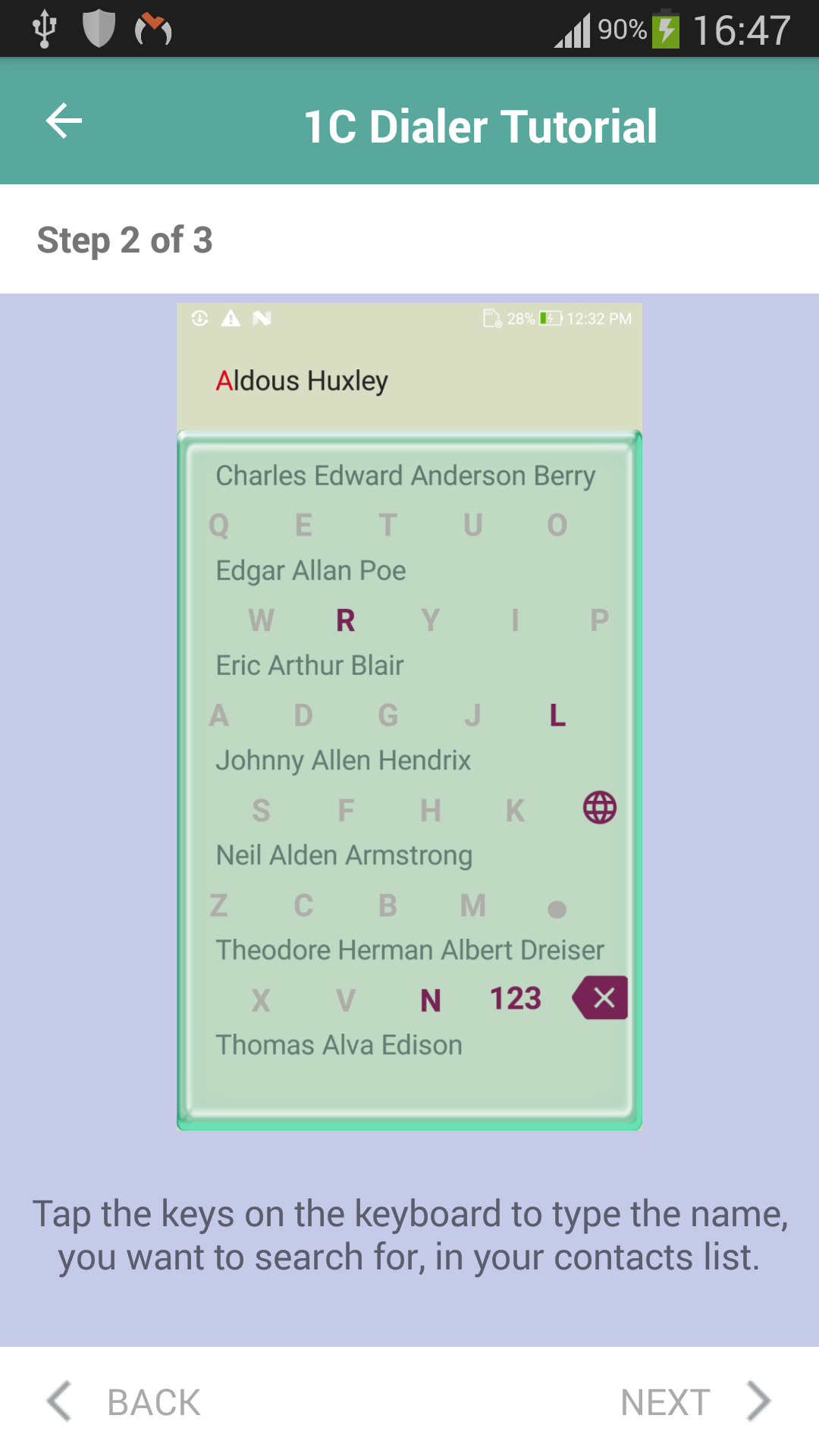 اسکرین شات 6 برنامه Big keyboard: contacts search