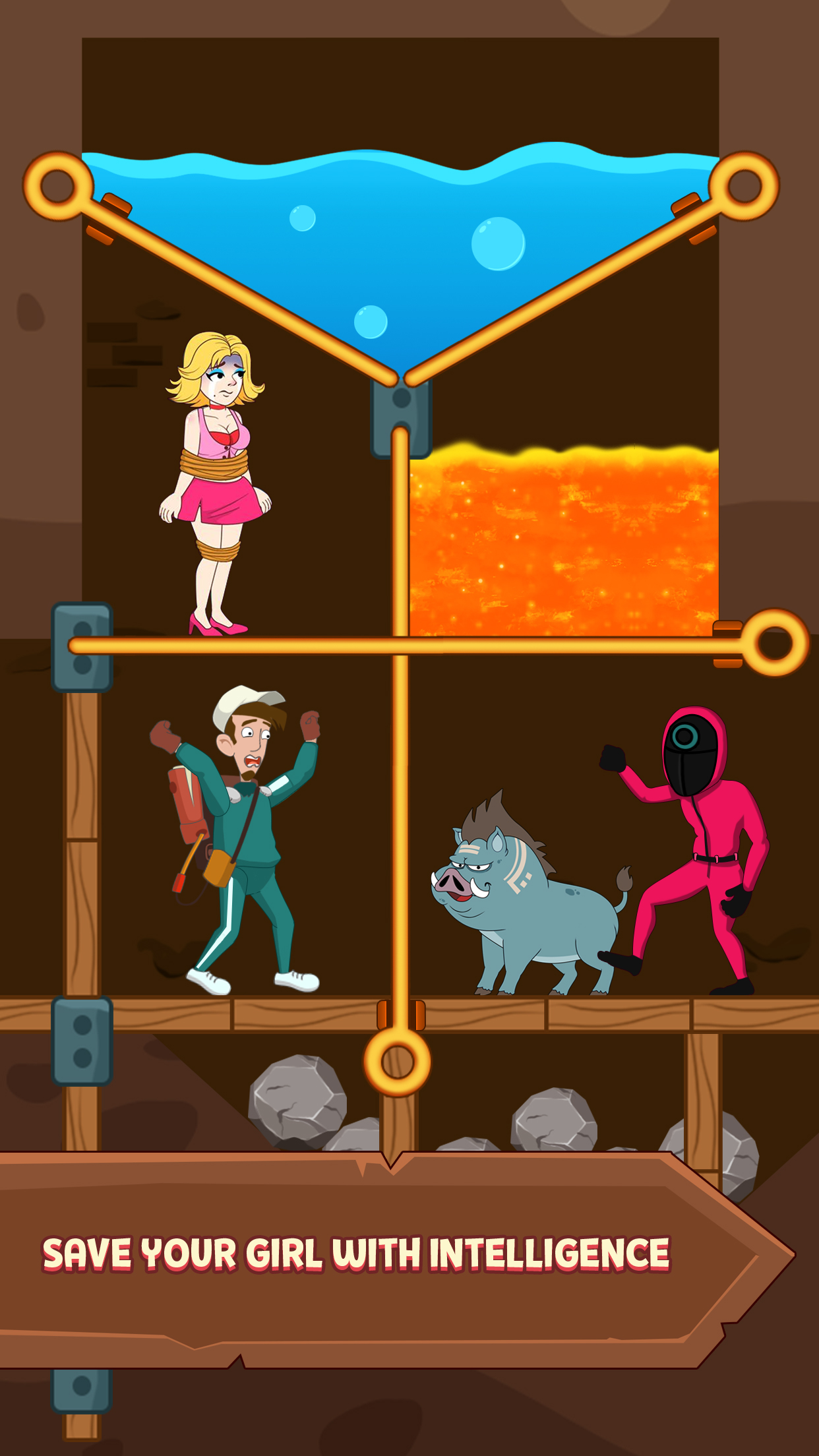 اسکرین شات 2 بازی Pull Him Up: Pin Puzzle Rescue