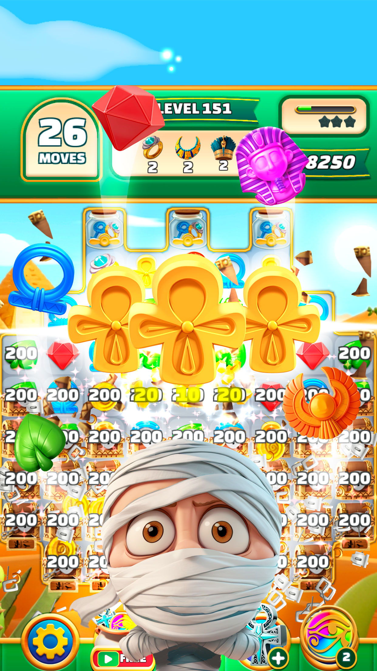 اسکرین شات 1 بازی Gods & Gems: Match 3 Puzzle