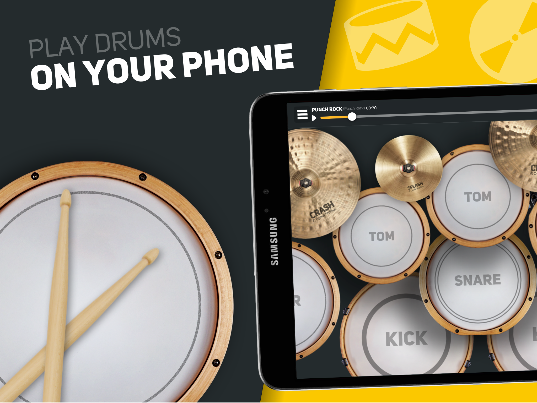 اسکرین شات 1 برنامه SUPER DRUM - Play Drum!