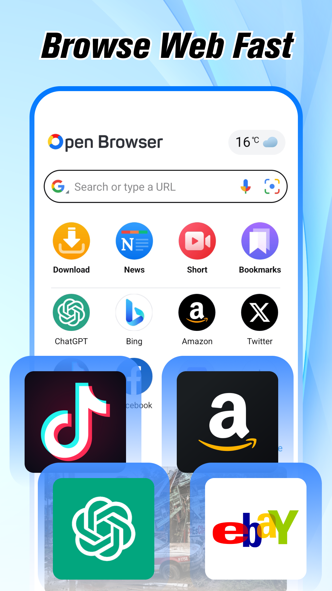 اسکرین شات 2 برنامه Open Browser - Smart & Safe