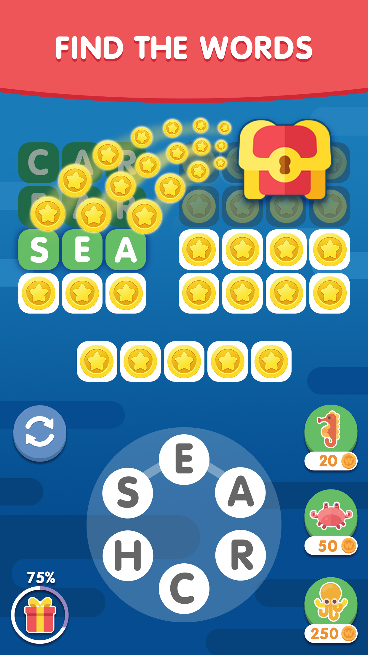 اسکرین شات 1 بازی Word Search Sea: Finding Words