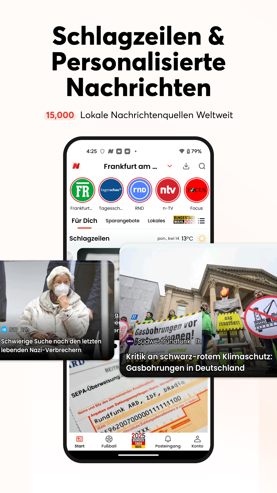 اسکرین شات 2 برنامه Opera News: lokale Nachrichten