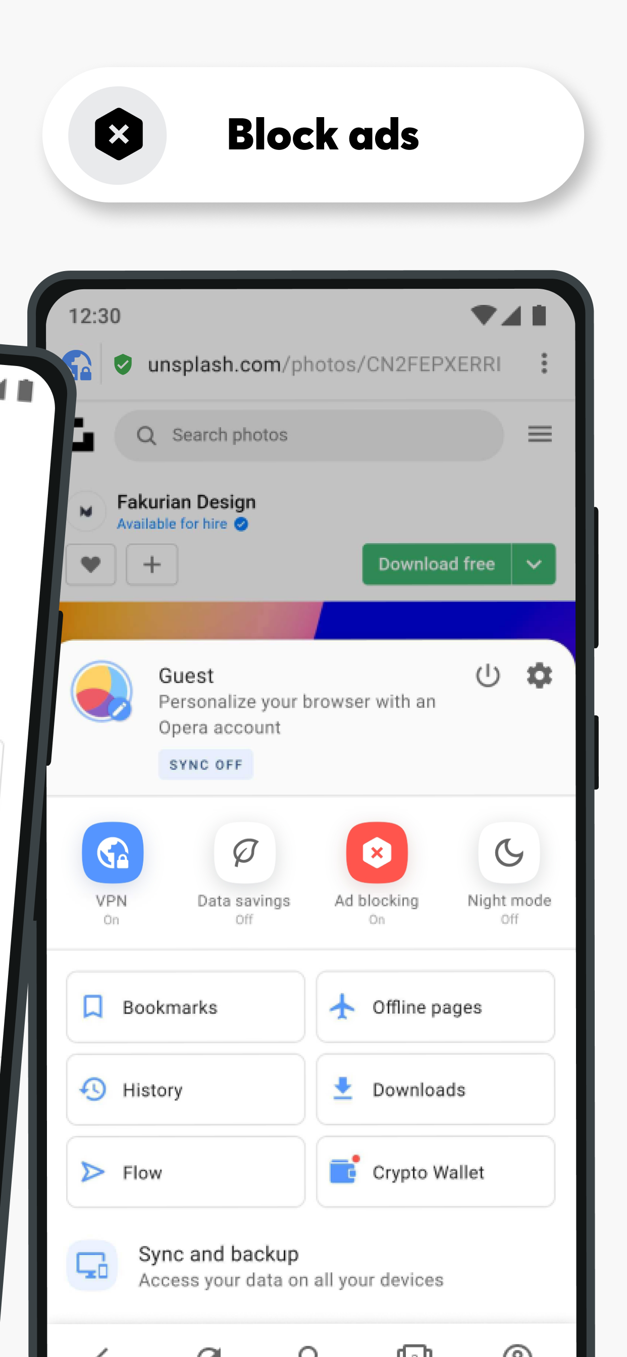 اسکرین شات 4 برنامه Opera Browser: Fast & Private