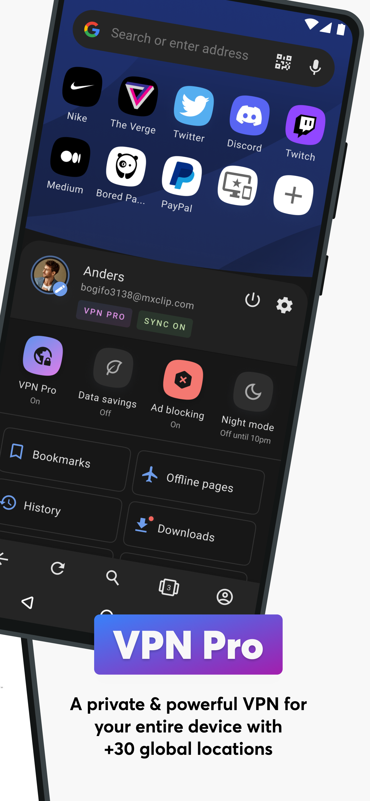 اسکرین شات 3 برنامه Opera Browser: Fast & Private