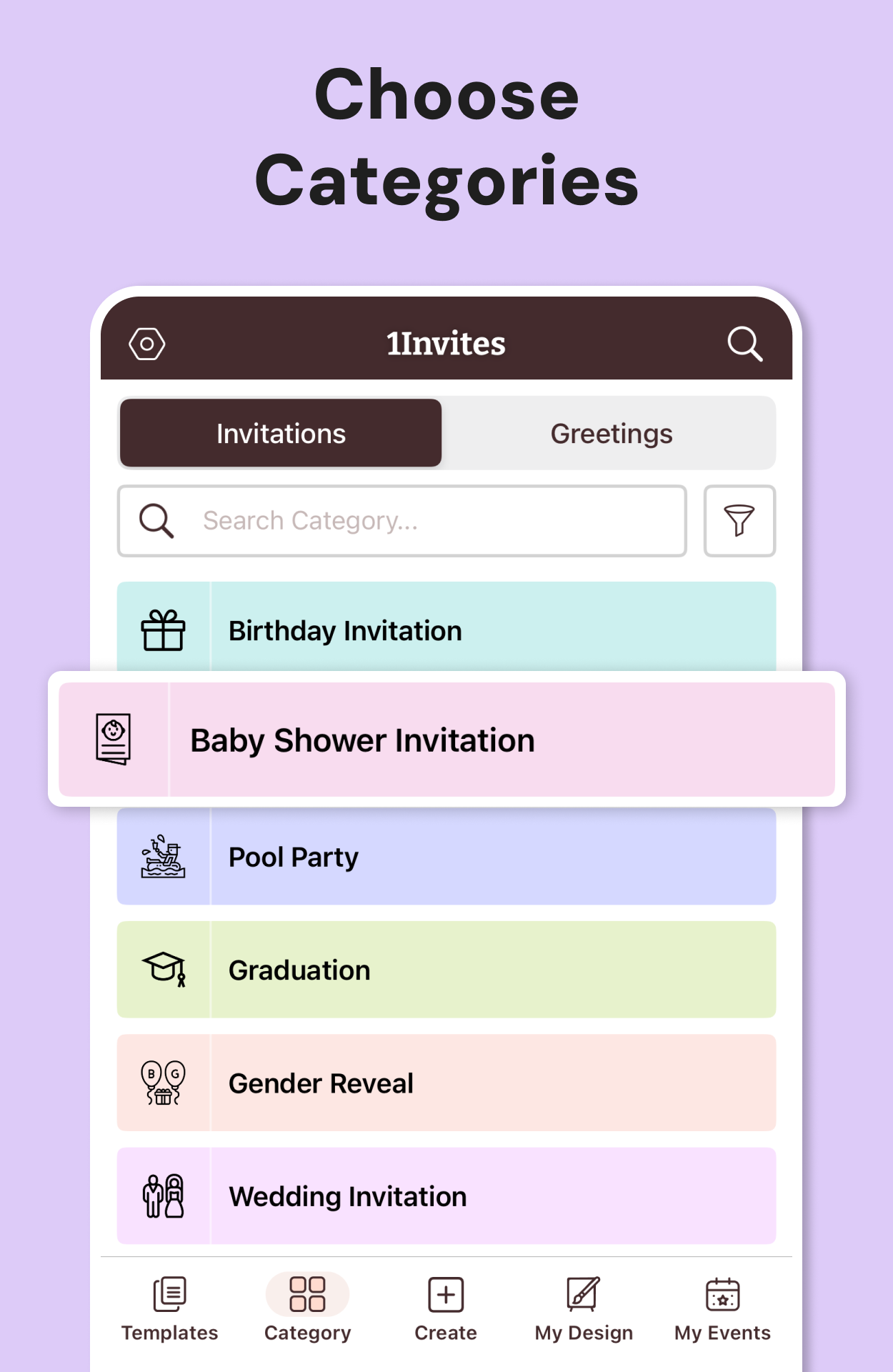 اسکرین شات 4 برنامه 1Invites: Invitation Maker
