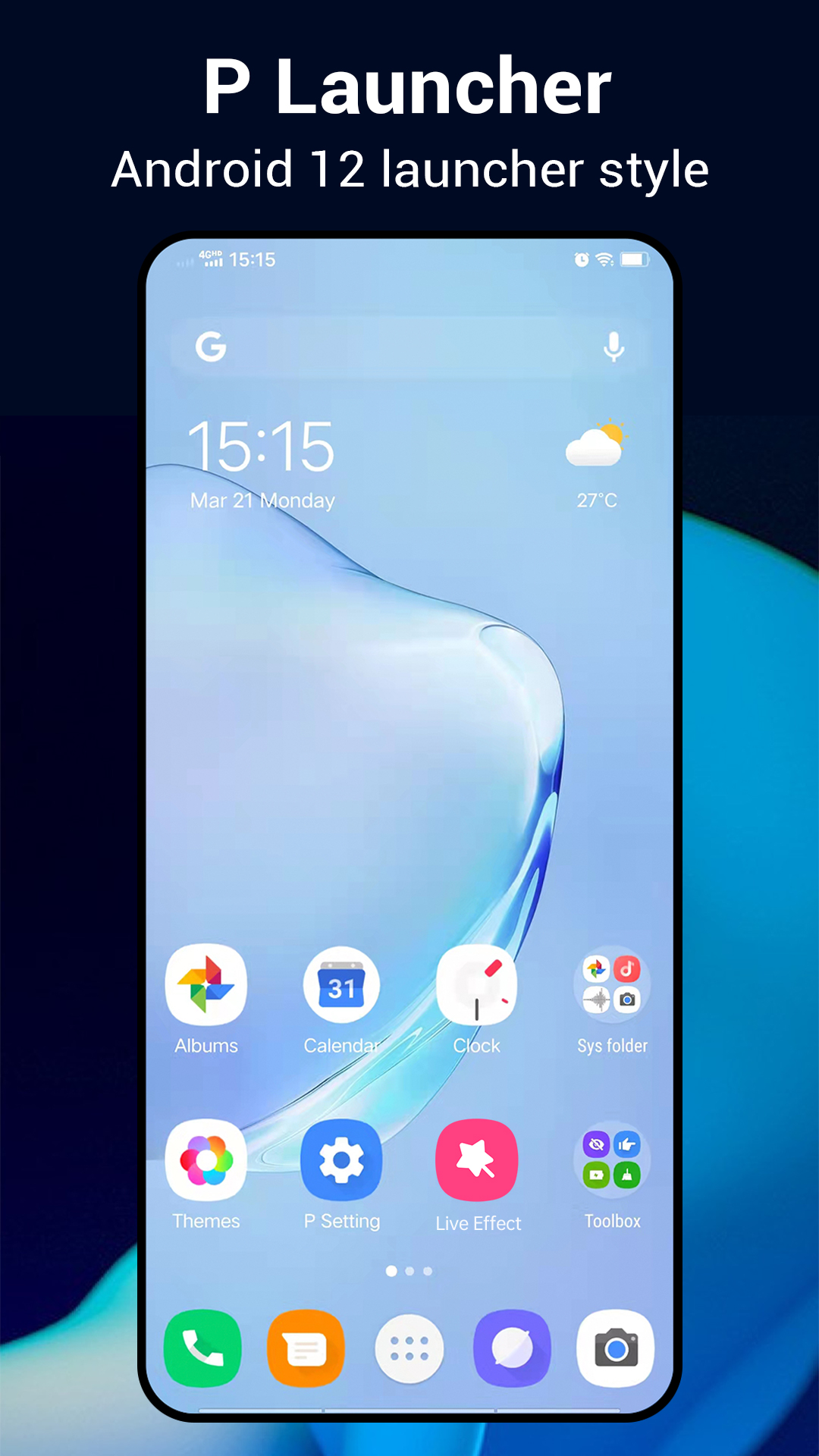 اسکرین شات 1 برنامه P Launcher