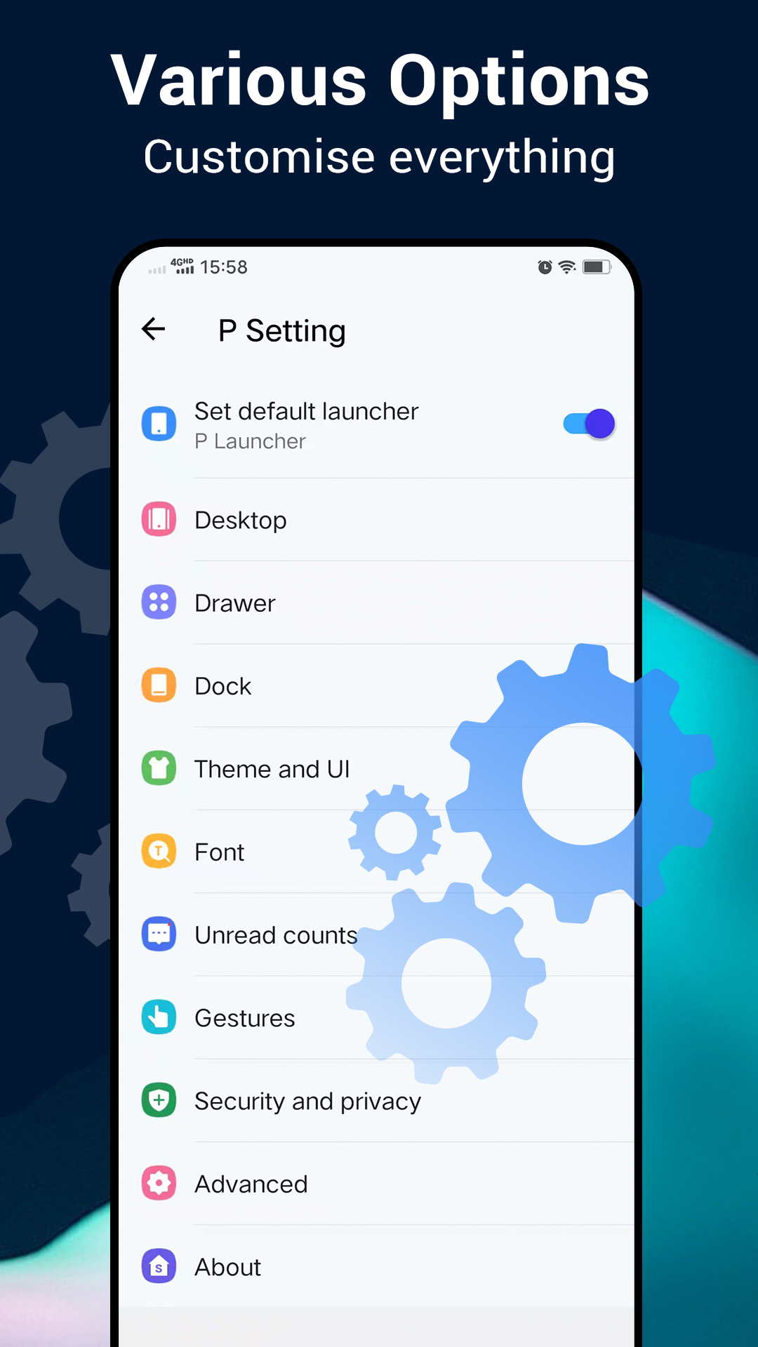 اسکرین شات 7 برنامه P Launcher
