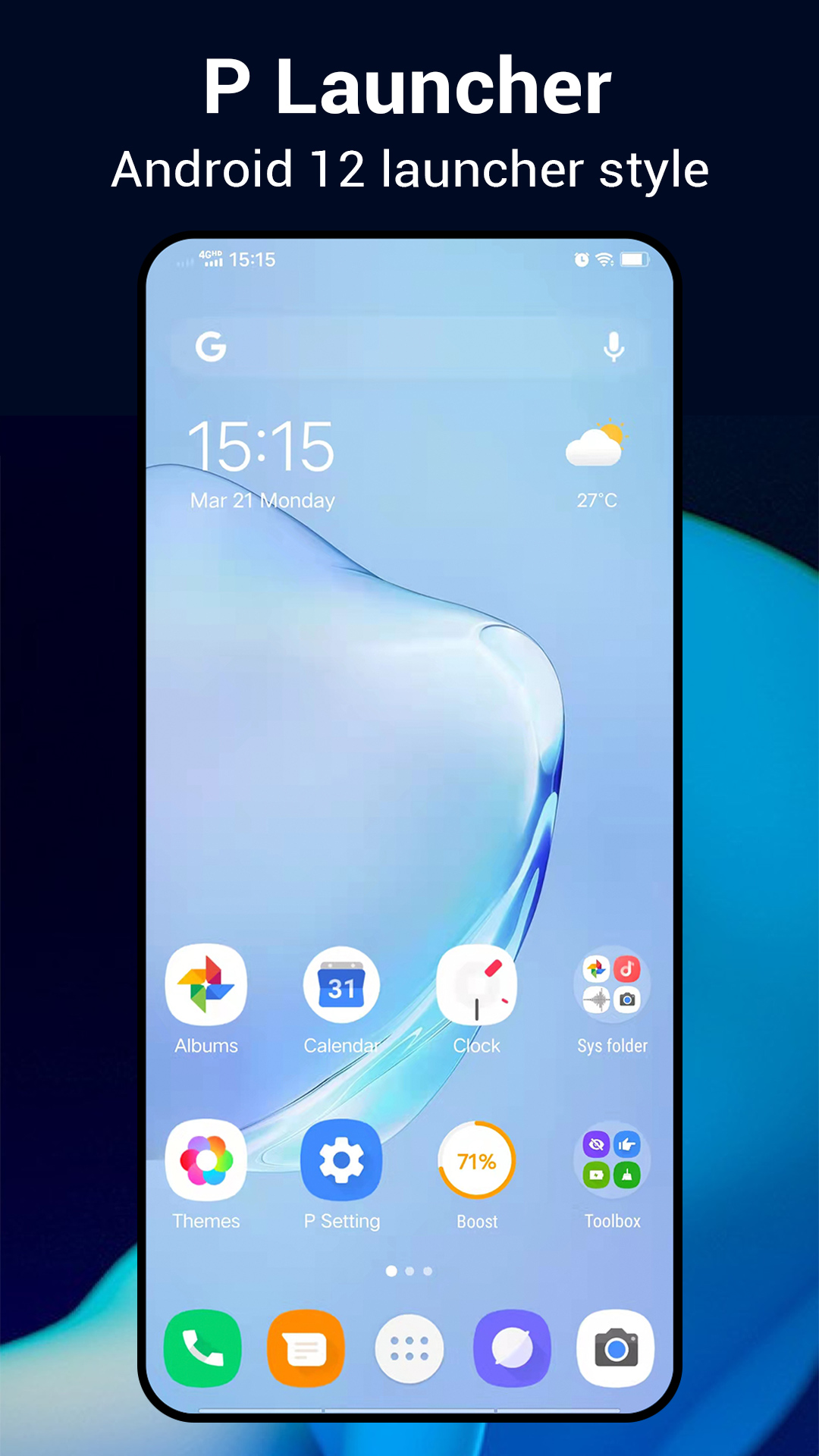 اسکرین شات 1 برنامه P Launcher