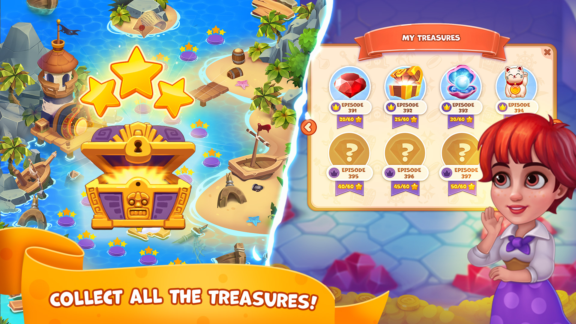 اسکرین شات 4 بازی Pirate Treasures: Jewel & Gems