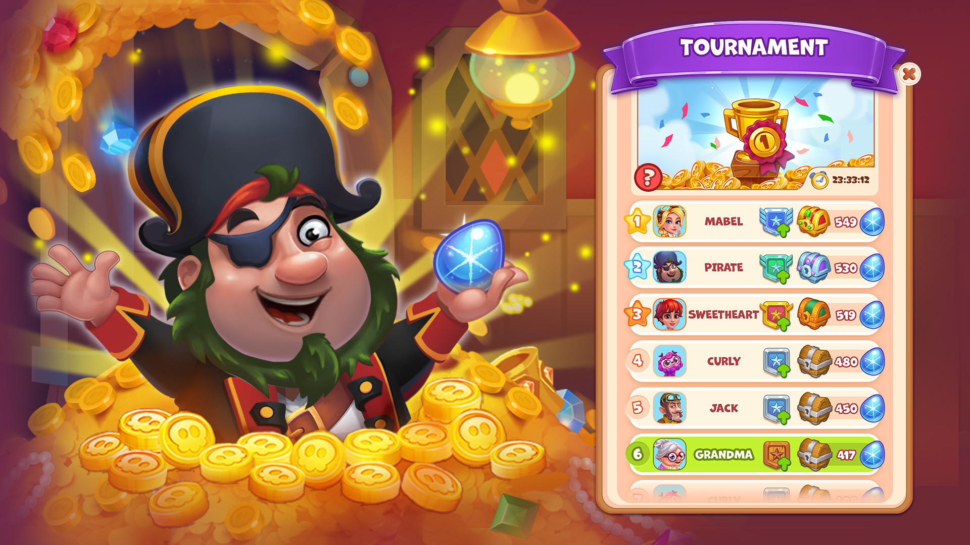 اسکرین شات 2 بازی Pirate Treasures: Jewel & Gems