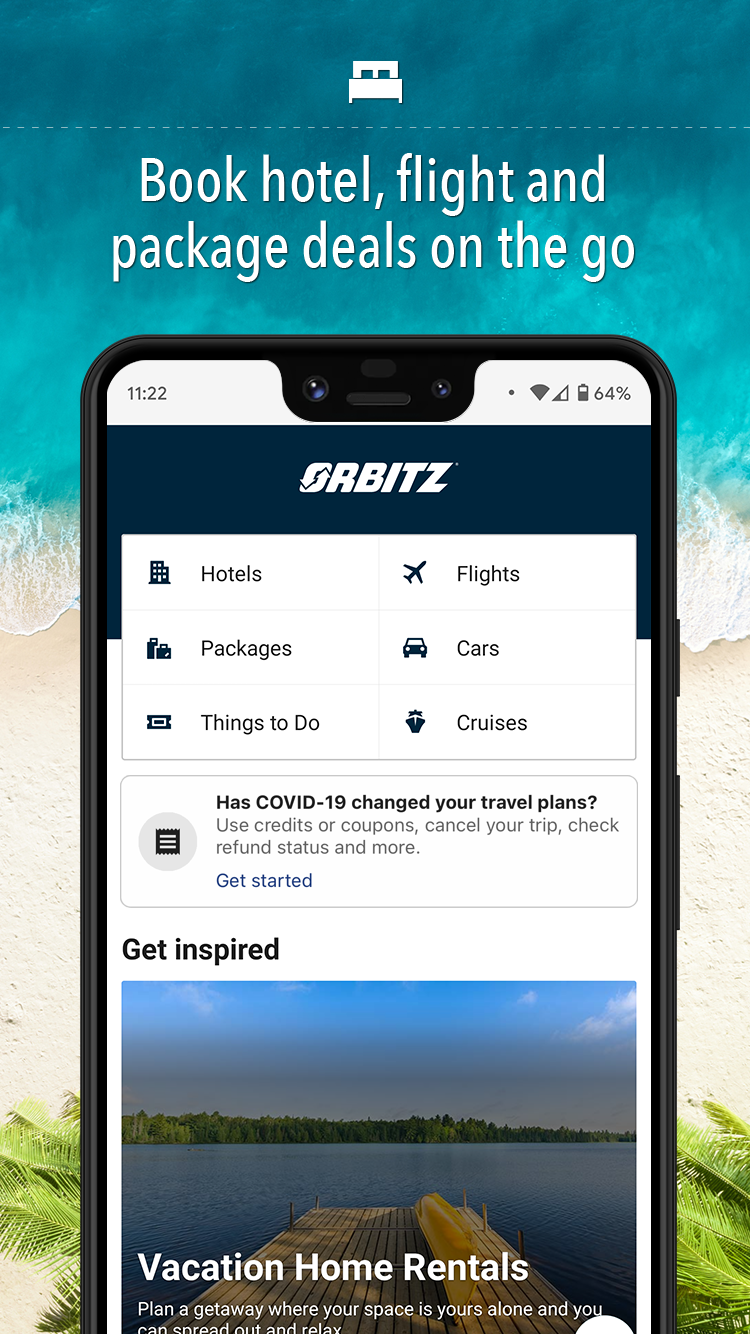 اسکرین شات 1 برنامه Orbitz Hotels & Flights