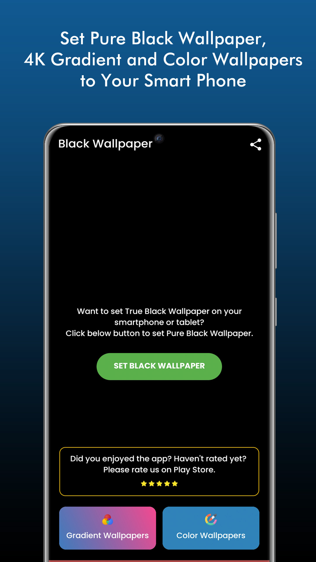 اسکرین شات 1 برنامه Pure Black Wallpaper