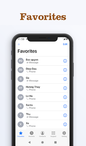 اسکرین شات 3 برنامه OS14 style call screen theme, full screen video