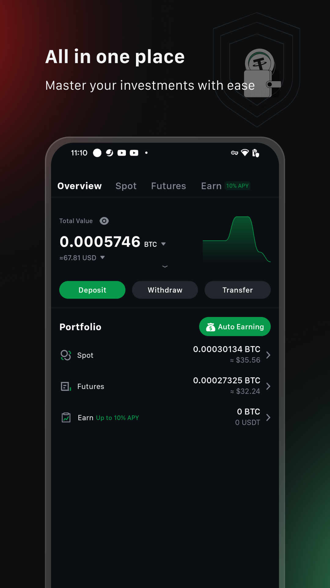 اسکرین شات 5 برنامه Ourbit: Buy Bitcoin & Crypto