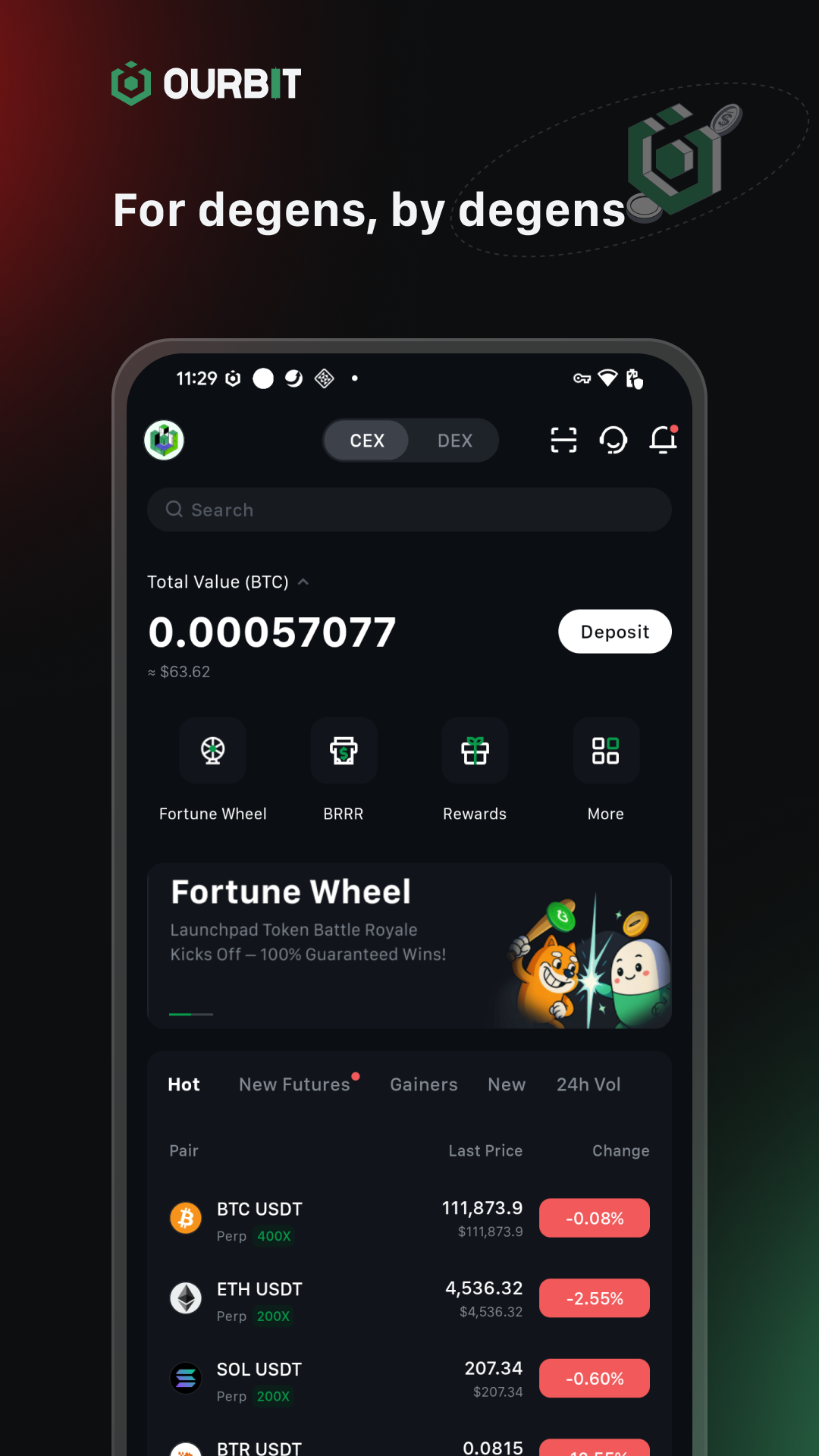 اسکرین شات 1 برنامه Ourbit: Buy Bitcoin & Crypto