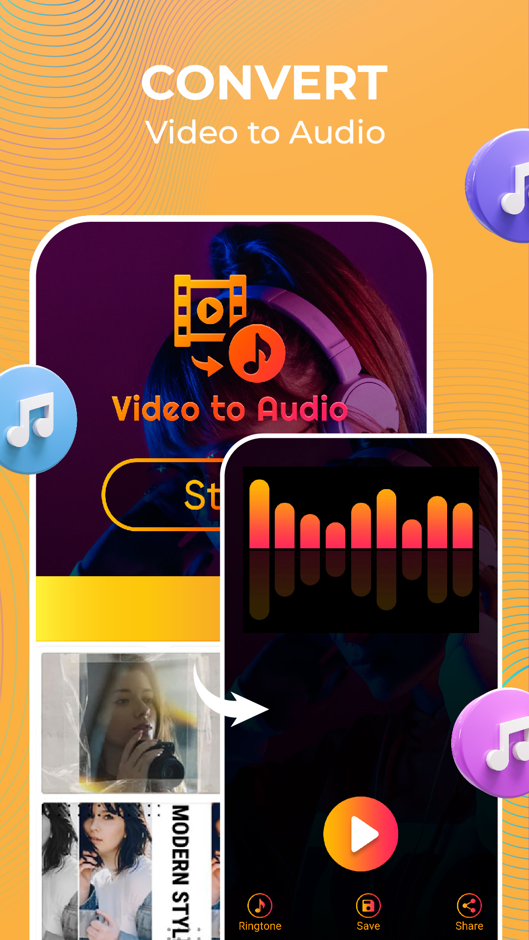 اسکرین شات 1 برنامه Video to Mp3 Audio Converter