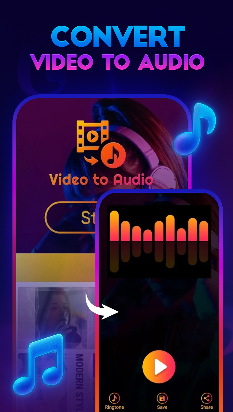 اسکرین شات 1 برنامه Video to Mp3 Audio Converter