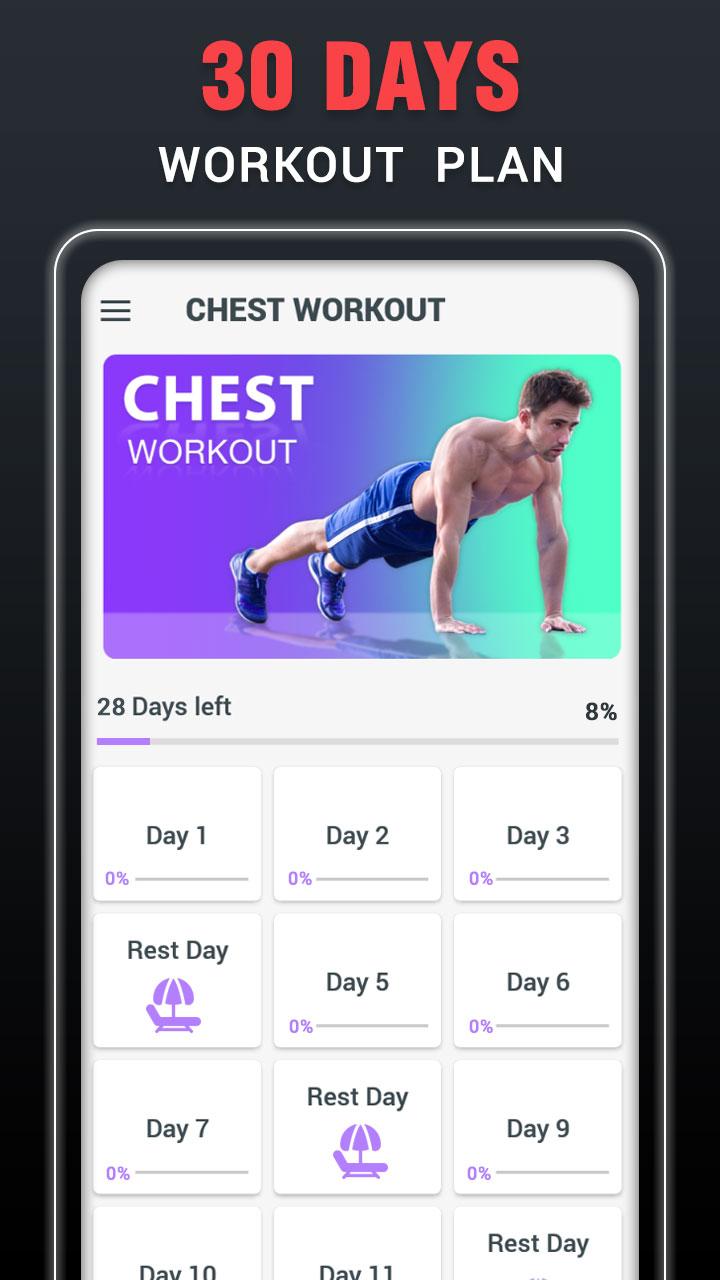 اسکرین شات 1 برنامه Chest Workouts for Men at Home