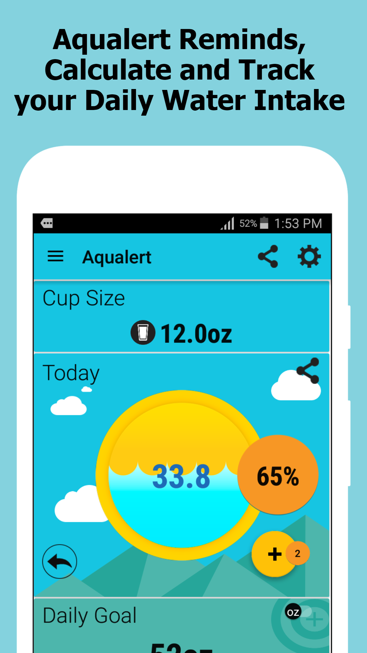 اسکرین شات 1 برنامه Aqualert: Water Tracker Remind
