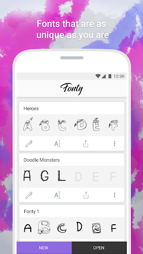 اسکرین شات 1 برنامه Fonty - Draw and Make Fonts
