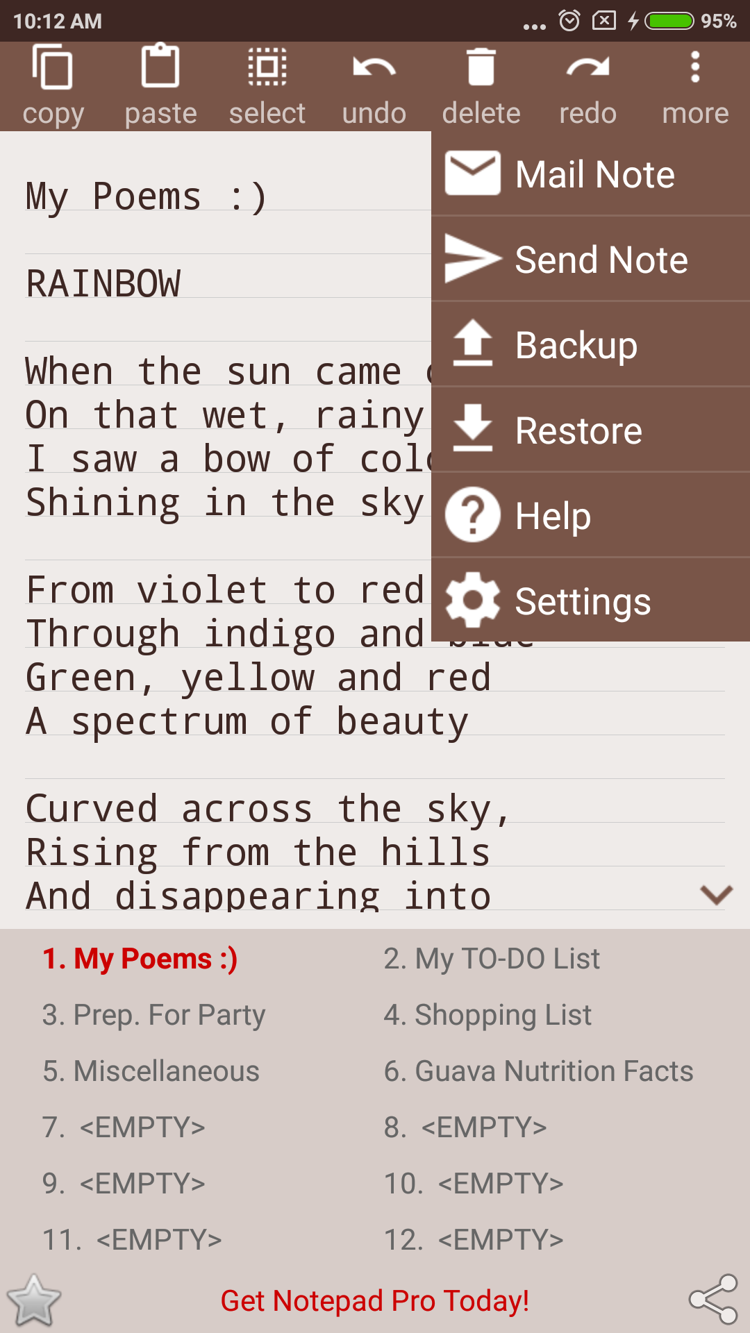 اسکرین شات 6 برنامه NOTEPAD