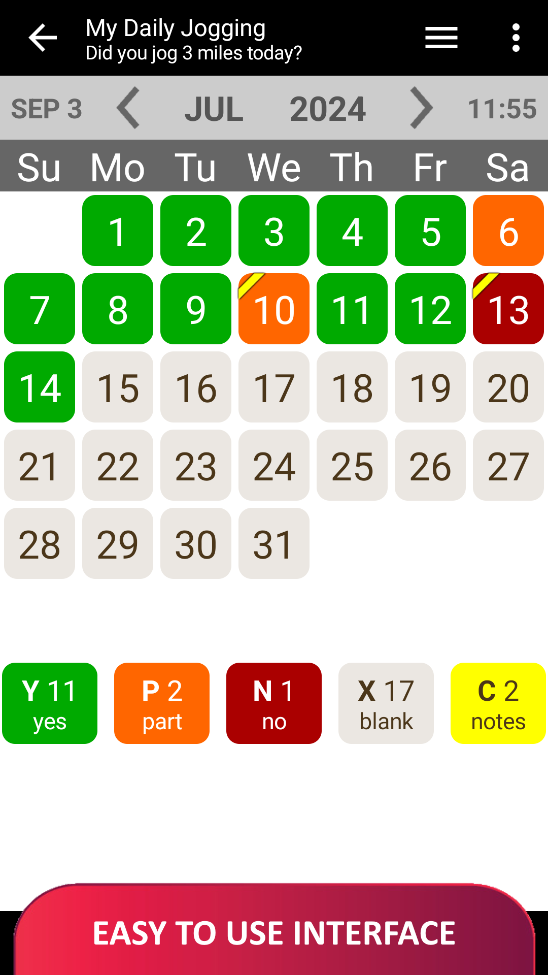 اسکرین شات 1 برنامه Habit Calendar: Habits Tracker