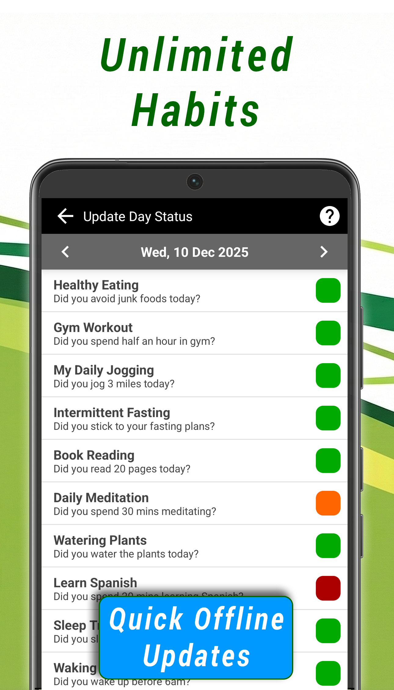 اسکرین شات 2 برنامه Unlimited Habit Tracker