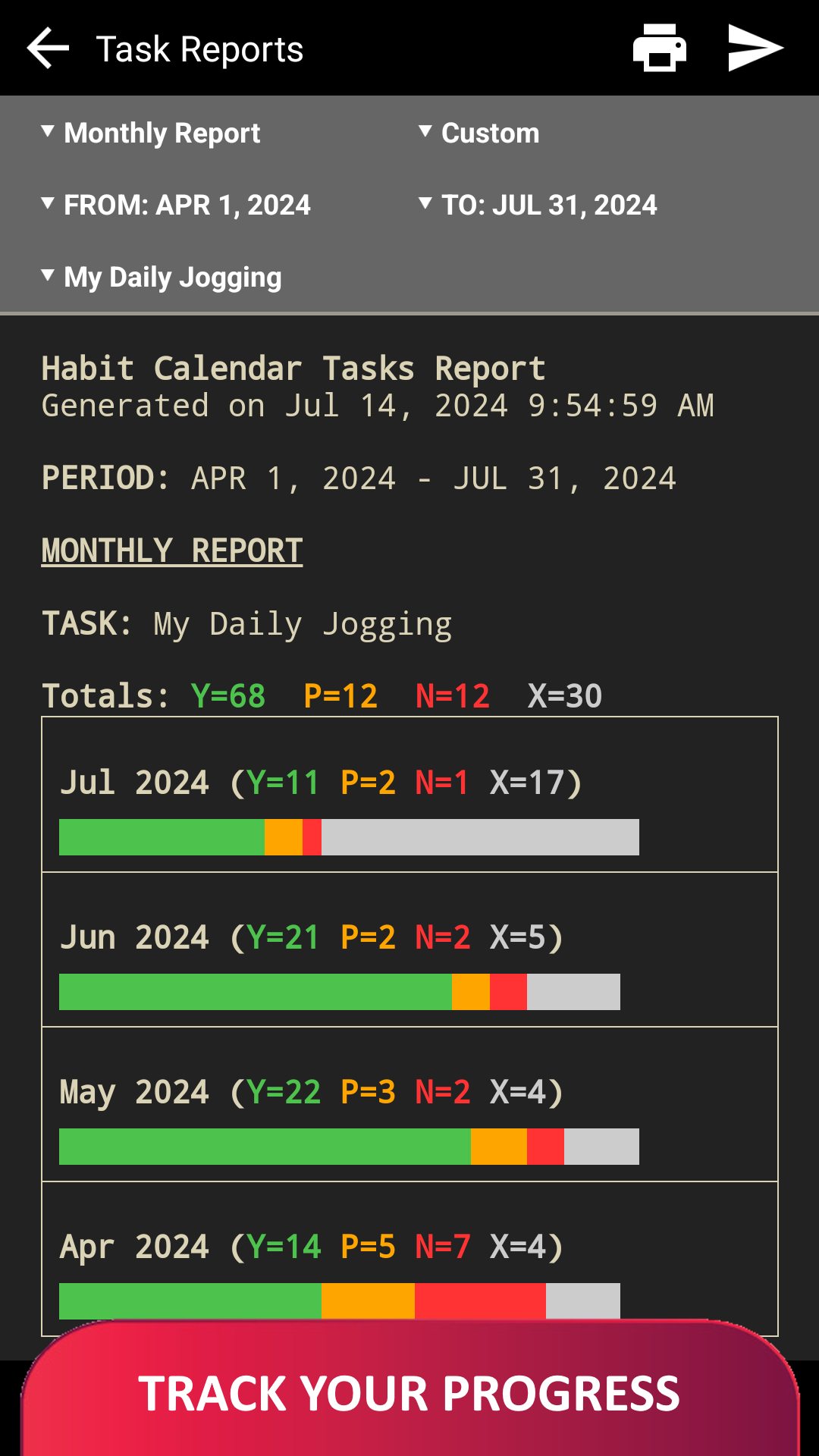 اسکرین شات 3 برنامه Habit Calendar: Habits Tracker