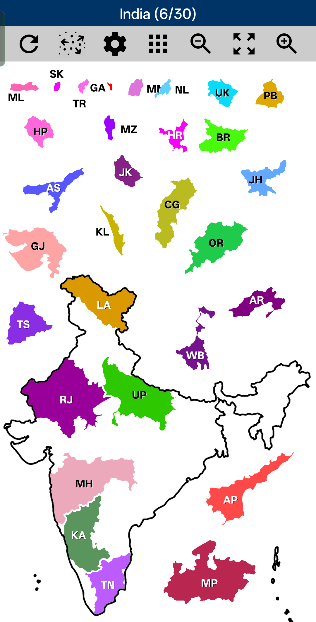 اسکرین شات 4 بازی India Map Puzzle