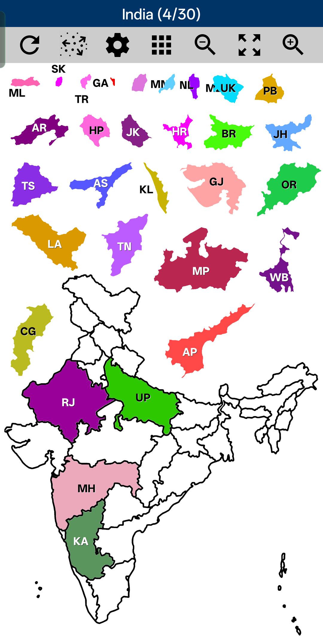 اسکرین شات 2 بازی India Map Puzzle