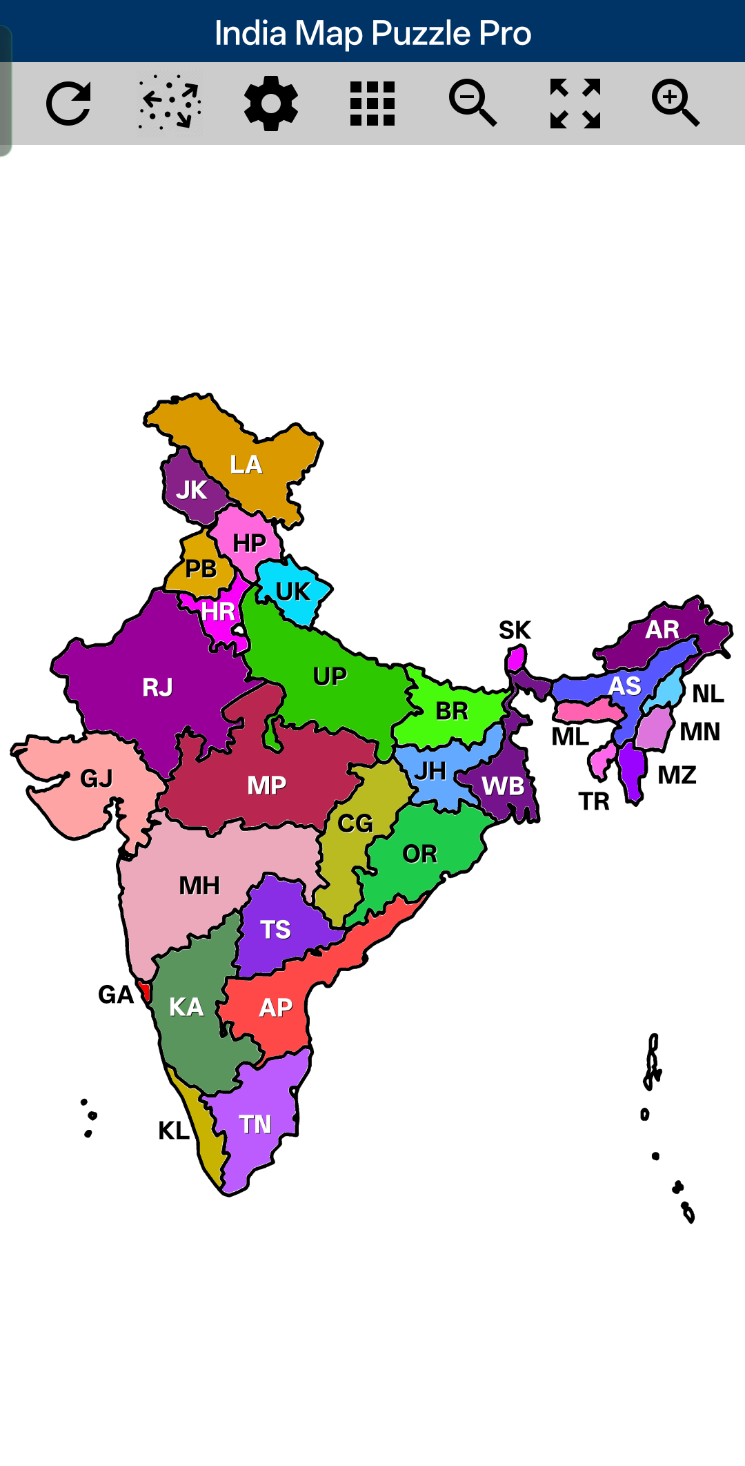 اسکرین شات 1 بازی India Map Puzzle