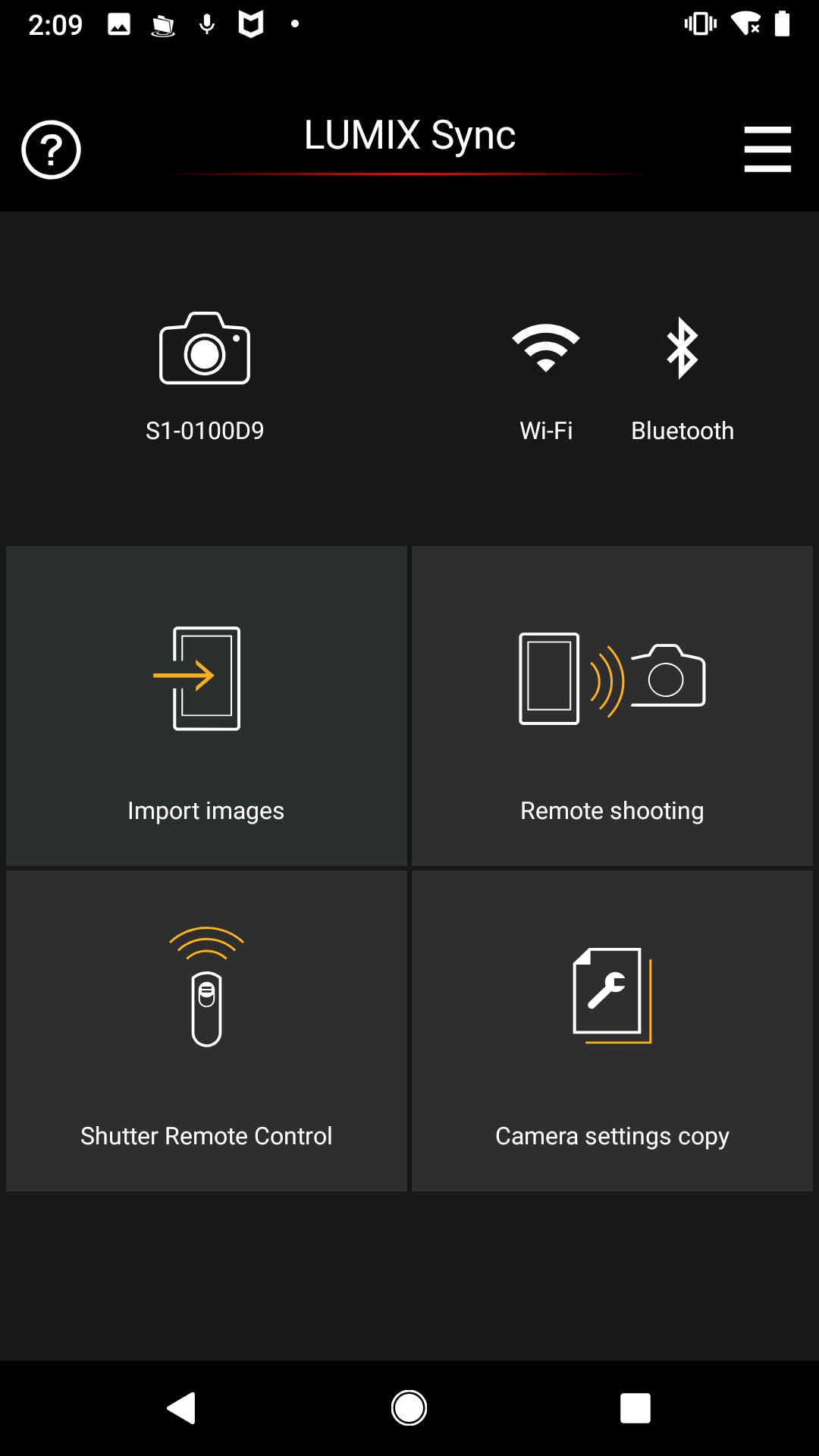 اسکرین شات 1 برنامه Panasonic LUMIX Sync