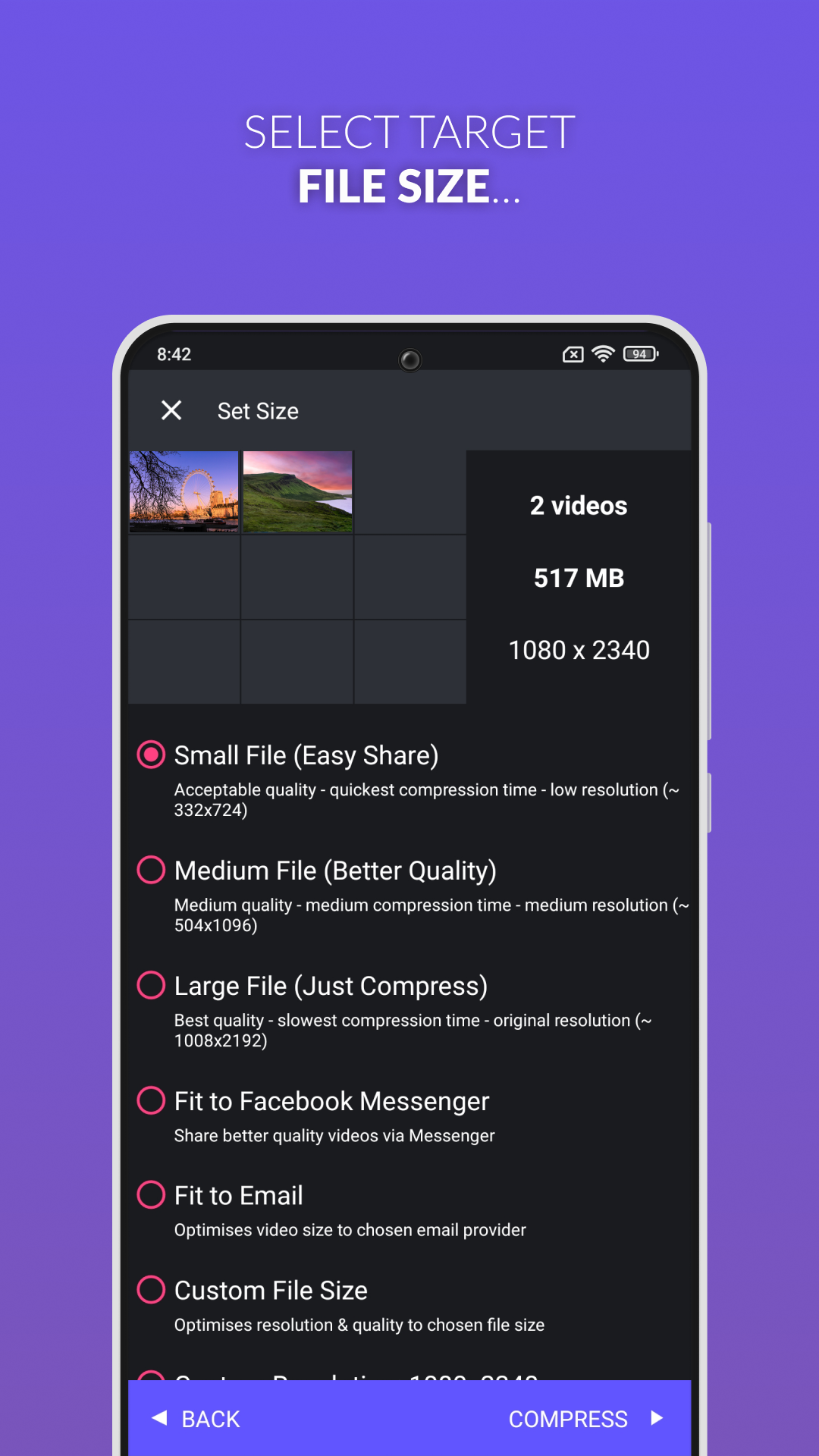 اسکرین شات 3 برنامه Panda Video Compress & Convert