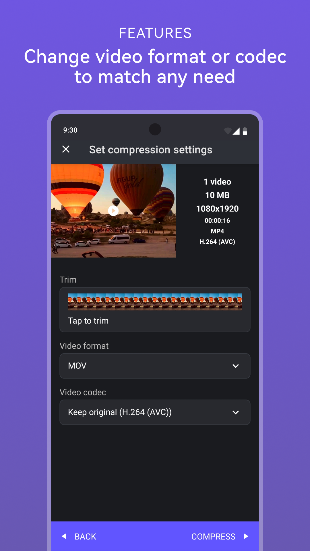 اسکرین شات 6 برنامه Panda Video Compress & Convert