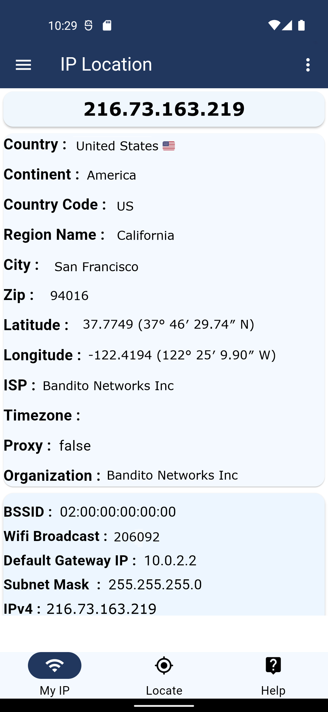 اسکرین شات 2 برنامه IP Location