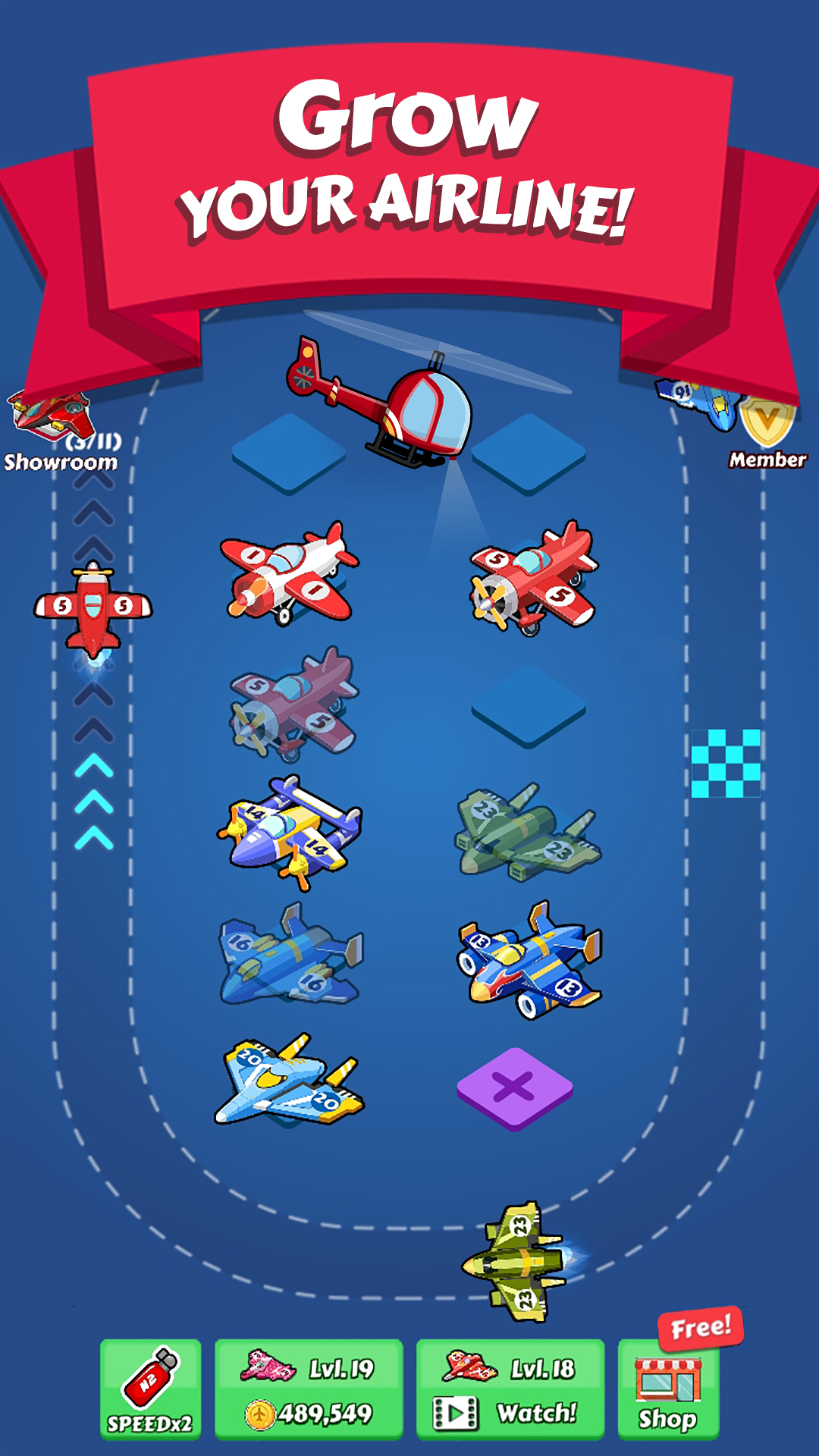 اسکرین شات 1 بازی Merge Planes Idle Plane Game