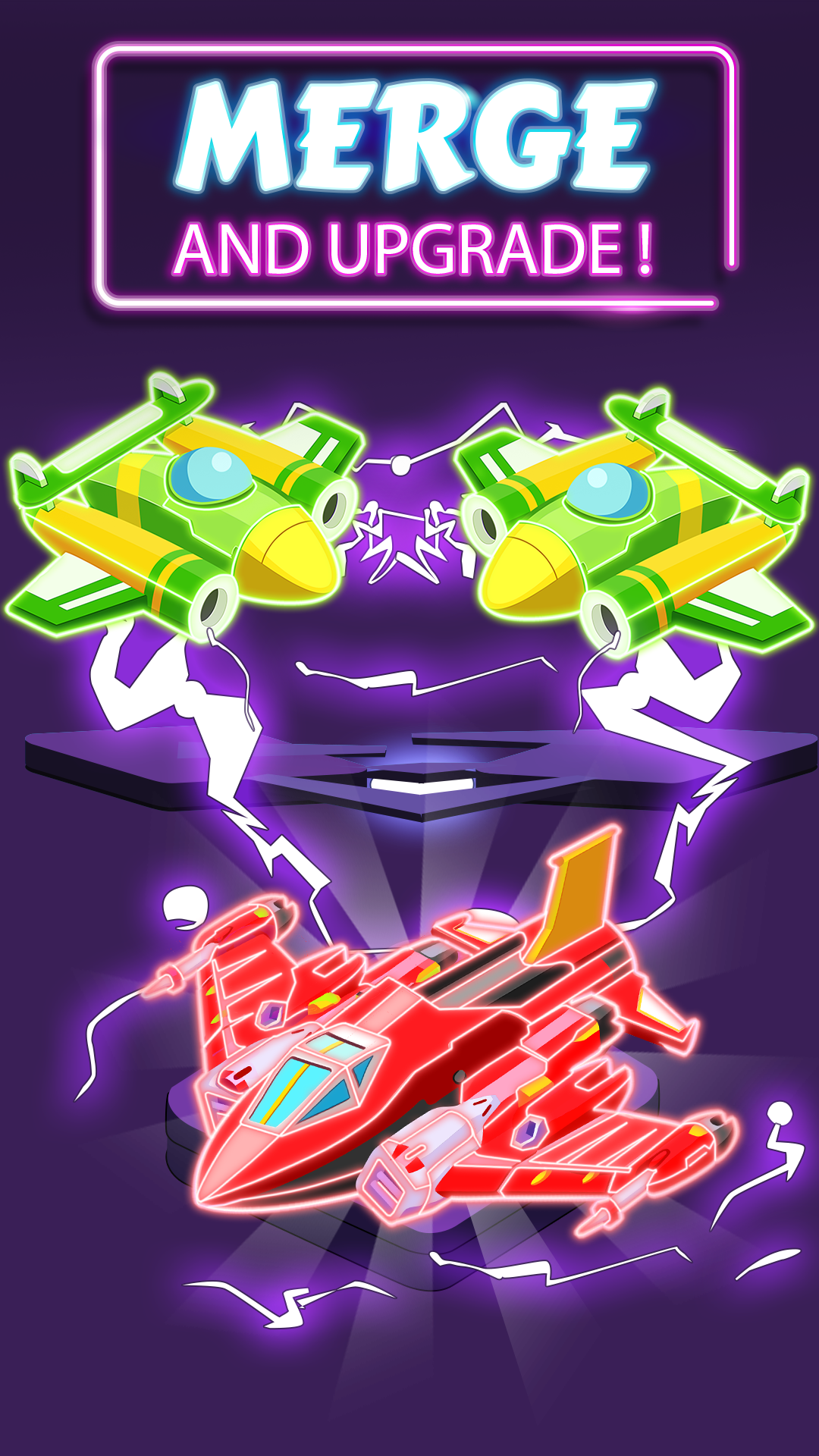 اسکرین شات 2 بازی Merge Planes Neon Game Idle