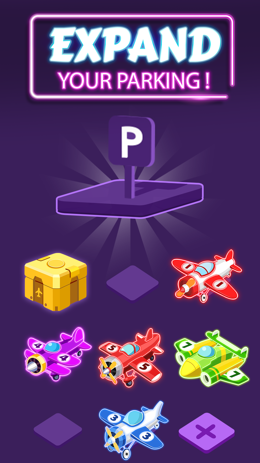 اسکرین شات 5 بازی Merge Planes Neon Game Idle
