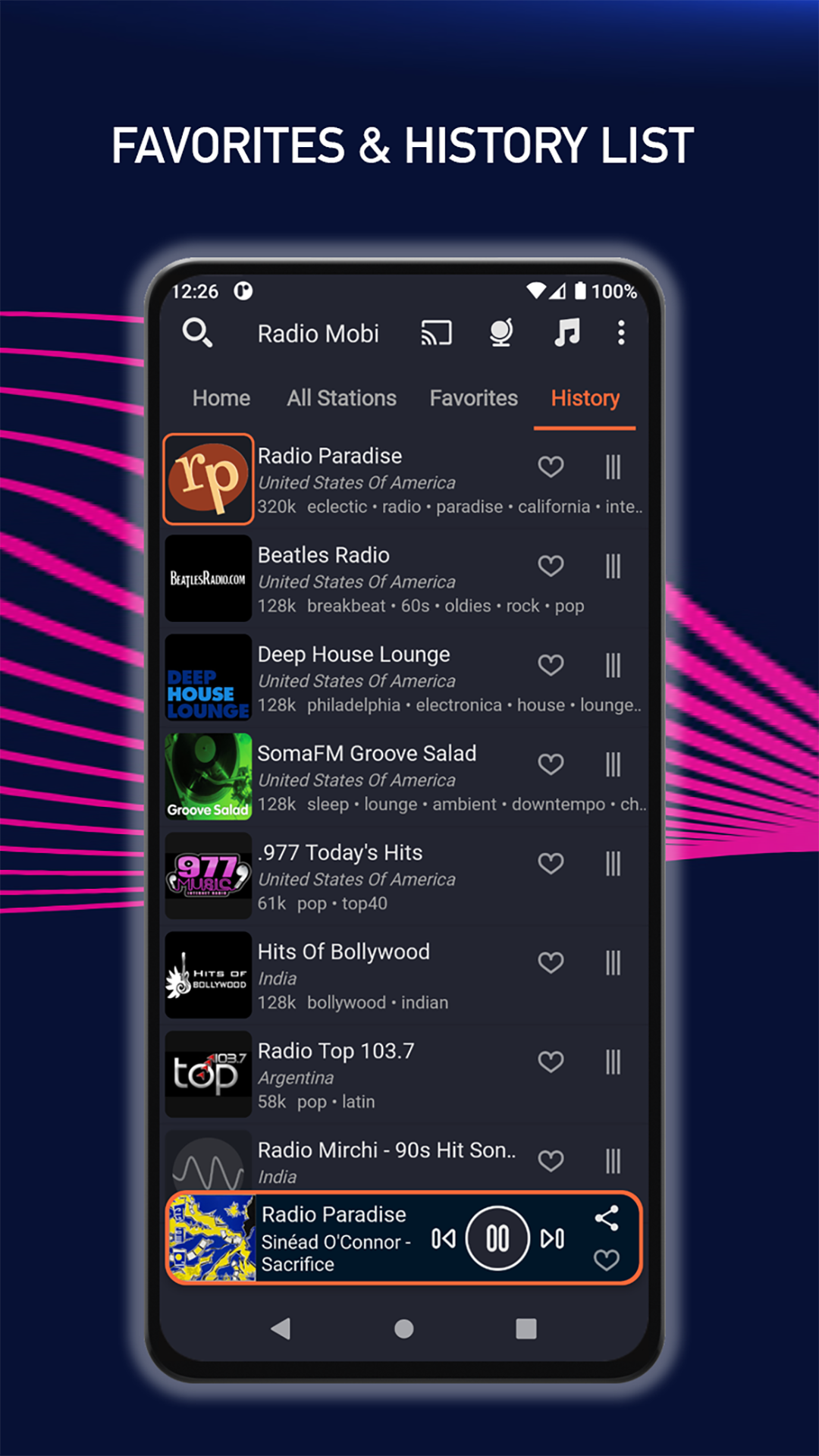 اسکرین شات 4 برنامه Radio Mobi: All World FM Radio