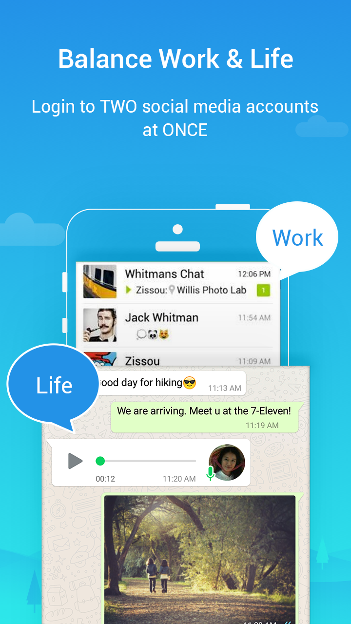 اسکرین شات 3 برنامه Parallel Space Lite－Dual App