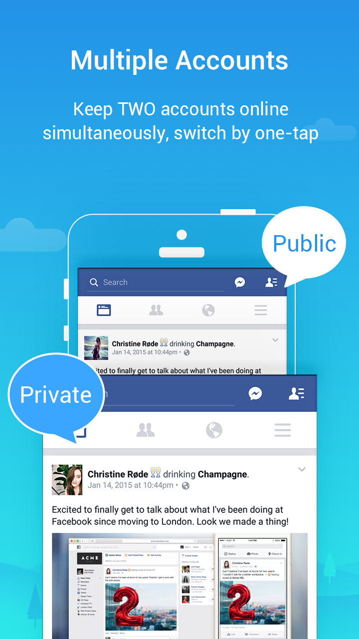 اسکرین شات 2 برنامه Parallel Space Lite－Dual App