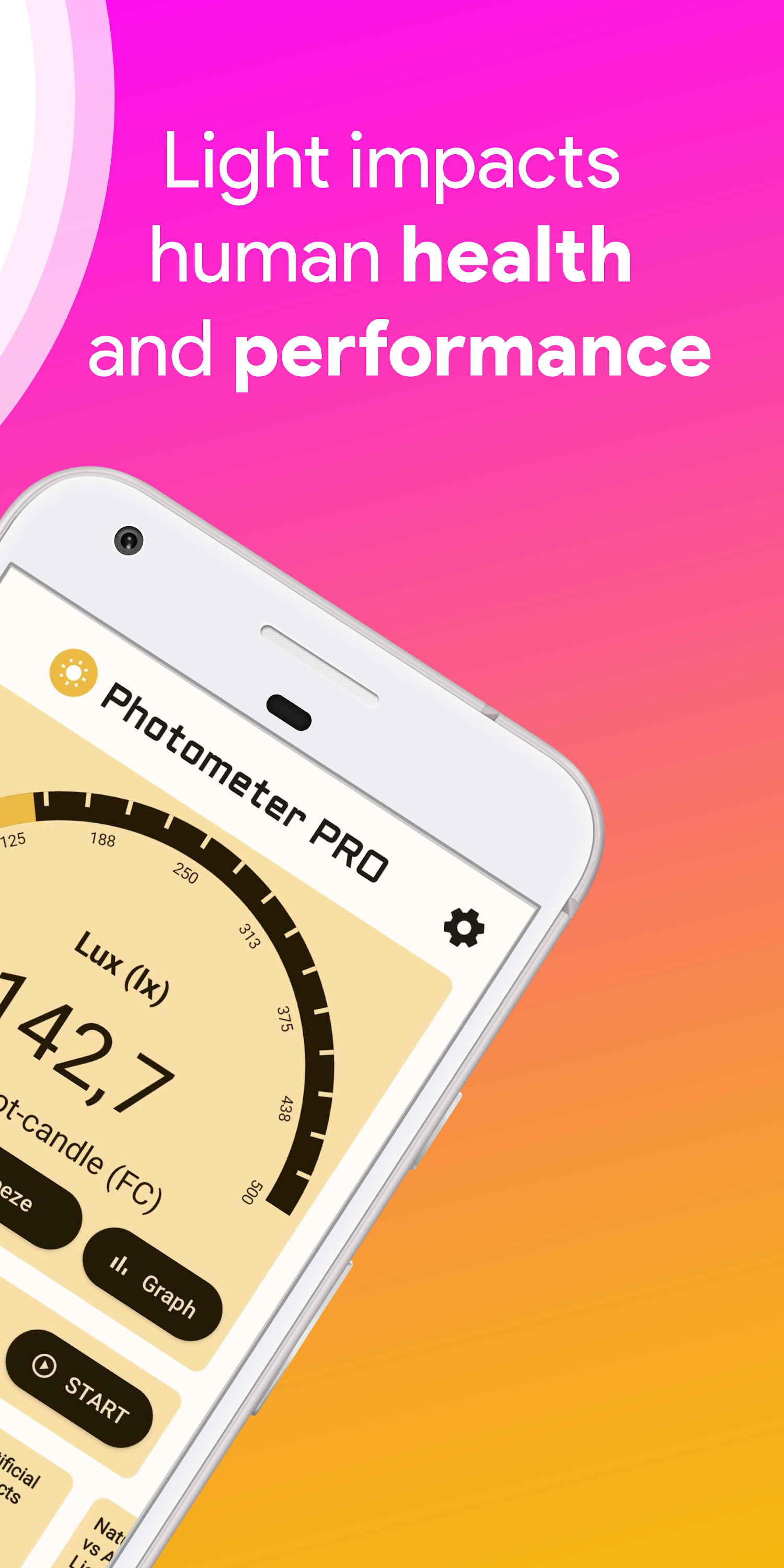 اسکرین شات 2 برنامه Lux Light Meter Photometer PRO