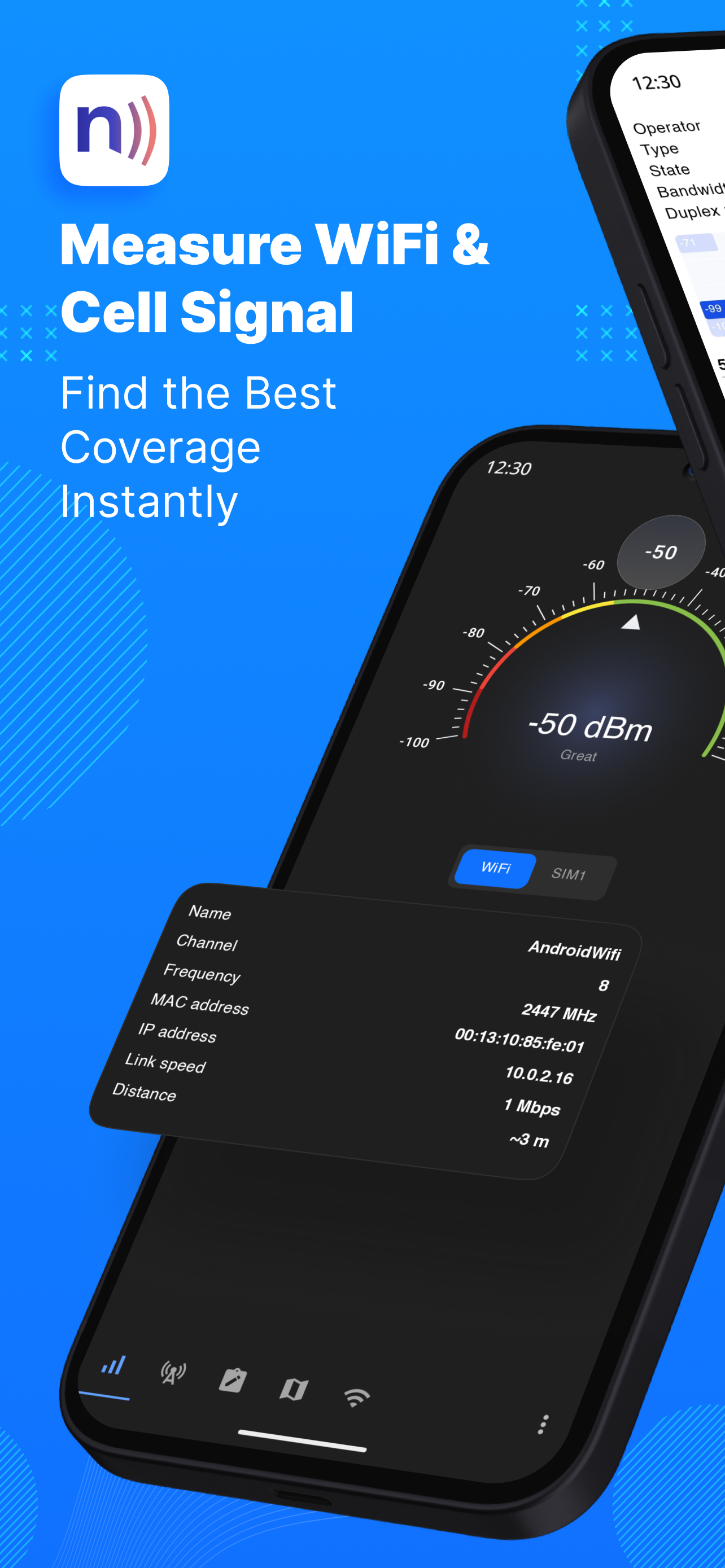 اسکرین شات 1 برنامه Netmonitor: 5G, Cell & WiFi