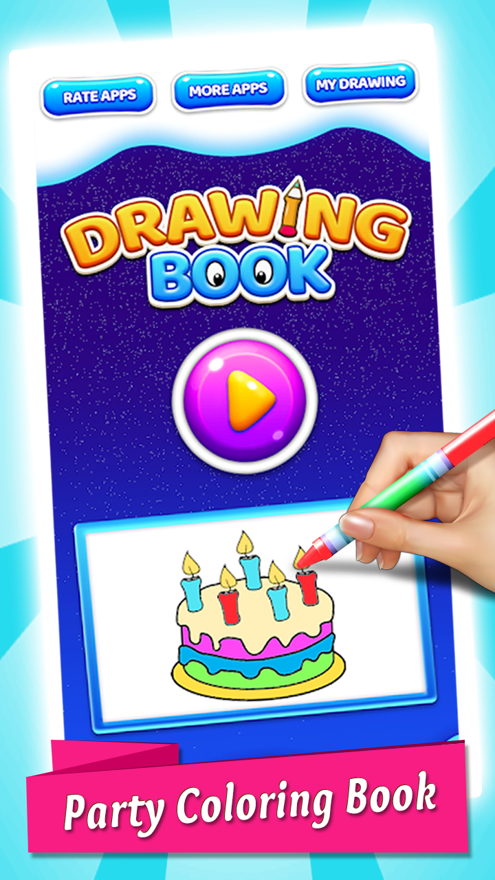 اسکرین شات 1 برنامه Birthday Party Coloring Book