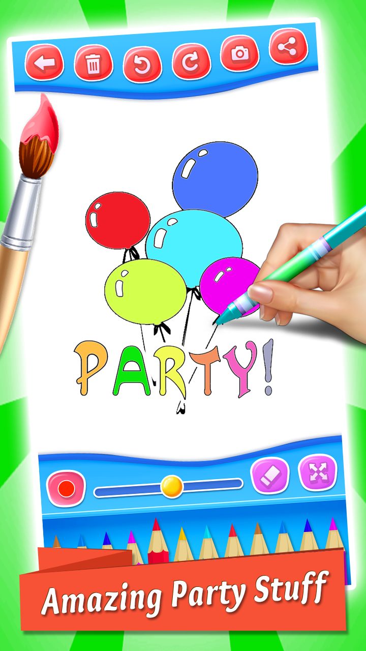 اسکرین شات 3 برنامه Birthday Party Coloring Book