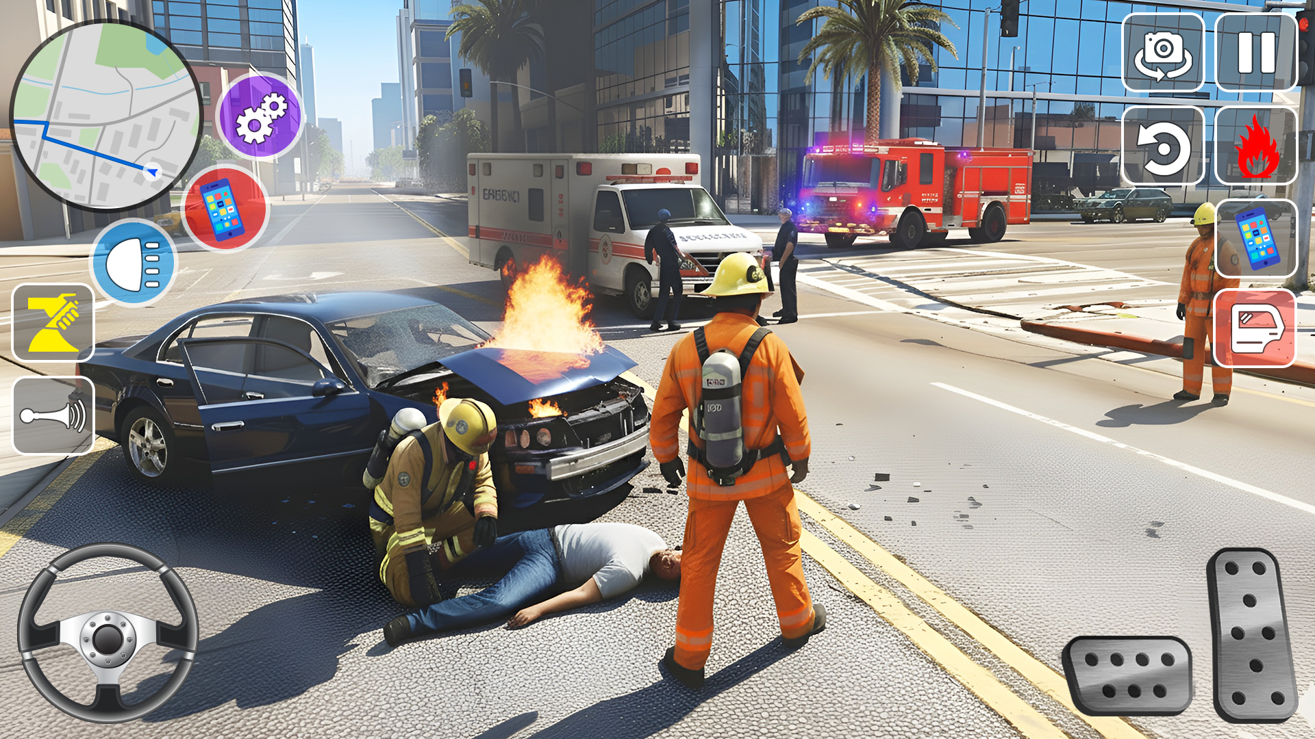 اسکرین شات 2 بازی Firefighter: Fire Truck Games