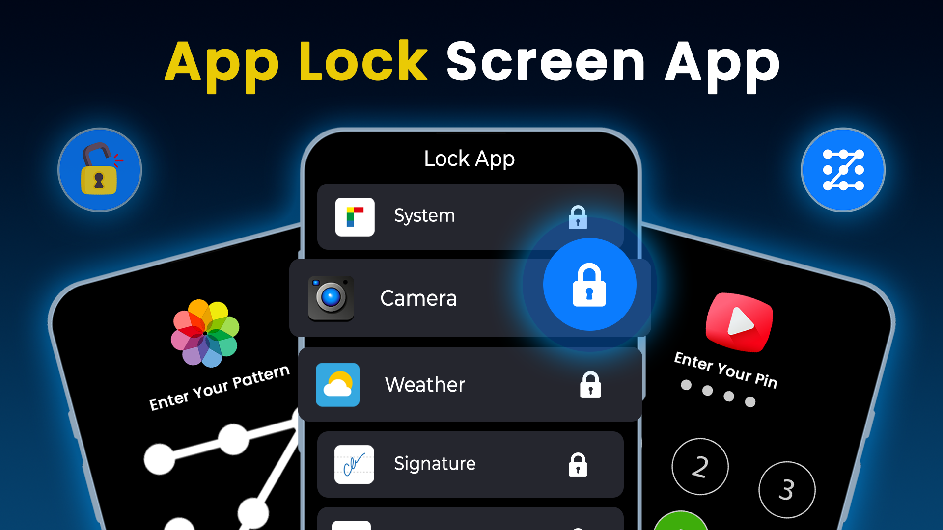 اسکرین شات 1 برنامه Pattern Lock Screen App